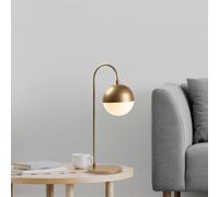 Fulgor Lámpara de mesa, acabado dorado, tapa de cristal, 18 x 25 x 53 cm