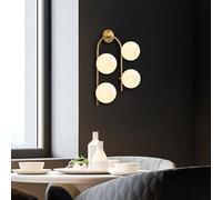 Fulgor Lámpara de pared | Cuerpo de metal | Tapa de cristal | Oro Brillante