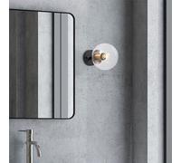 Fulgor Wandlamp | Metalen Frame Glazen Kap | 15x15 cm | Zwart Antiek