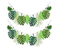 FULHANY 2 PiezasdecoracióN Jungla -Decoracion Terraza Selva - BanderíN Hoja Tropical,Adecuado Para Eventos TemáTicos De Verano, Bodas, CumpleañOs, Fiestas En El JardíN, DecoracióN De Habitaciones, Etc