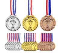 FULHANY 21 Piezas Medallas NiñOs - Medallas - Medalla De Oro, Plata Y Bronce, Adecuado para La DecoracióN De Fiestas, Estilo OlíMpico, Premio De Gloria De Ganadores, con Cinta De 75 Cm