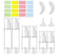 FULHANY 6 Piezas Travel Bottles - Botes Viaje Rellenables - Kit Viaje Avion - Con EspáTula Adhesiva Para Geles, ChampúS, Sueros, Geles De Ducha, Cremas, Set Dispensador De Viaje
