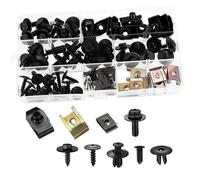 FULHANY 80 Piezas Tornillos Coche Y U Clips - Grapas Coche - Clips De FijacióN Para Coche - Caja De FijacióN De AutomóViles Para Arreglar Y Reparar Autopartes