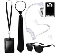 FULHANY Accesorios de disfraces del agente de 6 piezas - Disfraz de agente - Disfraz del FBI - con gafas de sol negras ID de teléfono celular con tirolina para niños y niñas para niños y niñas
