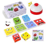 FULHANY Puzzle 3D Cubo Smiley - Cambia Caras Rubik De Madera Completo con Campanas, Genial para Competiciones Juveniles Y Tiempo UnióN Familiar, ¡Puzzles Desarrollar Habilidades