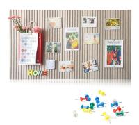 FULHANY Tablero Corcho - Tablon de Corcho Pared - Pizarra de Corcho - 40 * 60 cm, 0,9 cm de Grosor,Con 30 Pines,Adecuado Para Hacer Tablones de Anuncios,Decoraciones de Pared