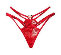 Fulidngzg Bragas Sexys Mujer: Tanga Gracioso Feos Talla Grande Ajustable Rojo Divertidos Comestible Abierto Brasileñas Hilo Dental Suave Micro Bikini Braguitas Cómodo Lingerie