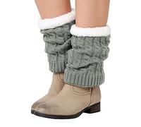 Fulidngzg Calentadores Mujer: Calentador Suaves Trenza Polainas Puntos Invierno Calentadores Piernas Botas Medias Termicas Patinaje Calentadores Calcetines Para Botas De Agua Color Carne Ganchillo