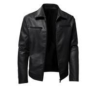 Fulidngzg Chaqueta De Cuero Hombre Abrigo Cazadora Piel Invierno Militar Casaco Motociclista Casual Auténtica Bomber Slim Fit