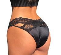 Fulidngzg Pantys Mujer Encaje Sexy Algodón Lencería Abierta Bragas Tanga Cintura Alta Hipster Grandes Tallas Tanga Bragas Sin Costuras Transpirables Lencería Erótica Ropa Interior Tangas, Z-black, M