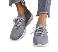 Fulidngzg Zapatillas de ocio para mujer, ligeras, transpirables, para fitness, deportivas, calle, exteriores, correr, tenis, correr, caminar, gimnasio, correr, correr, etc, gris, 37