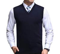 FULIER Hombre Invierno Sin Mangas con Cuello En V Chaleco Classic Business Gentleman Prendas De Punto De Punto Chaleco Suéter Cardigans Tank Tops