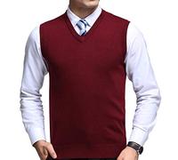FULIER Hombre Invierno Sin Mangas con Cuello En V Chaleco Classic Business Gentleman Prendas De Punto De Punto Chaleco Suéter Cardigans Tank Tops