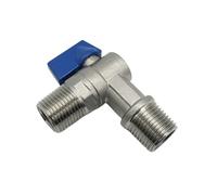 FULIMEI Válvula triangular de paso completo, gran caudal, SS304, rosca externa 1/2", calentador agua for inodoro, fría y caliente, general(Blue handle)