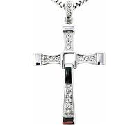 FULISONG Plata Rápido Y Furioso Dominic Toretto Vin Diesel Cruz Collar Joyería(70CM(28INS),22G(FOR BOYS))