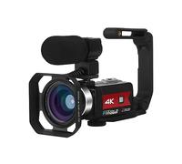 Full 4K UHD Streaming Videocámara Cámaras Digitales 56MP Outdoor WiFi Video Recorder Vlog IR Night Vision Toma Nítida Suave(128G SD Card,Red)
