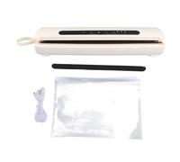Full Automatic Vacuum Sealer Compact Compression Sealing Machine For Food Packaging Bags White Abs Material With 1500mah Battery