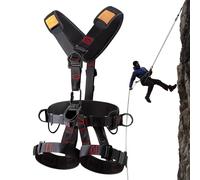 Full Body Safety Harness - Maximum Fall Protection At Height | 5 Point Adjustable Safety Harness High Strength Polyester Webbing | Construction Roofing Climbing Wind Power Work, 2200KG Load Bearing