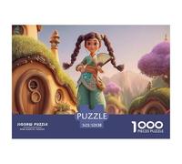 Full-Body Shot of A Cute Girl 1000 Piece Corte Preciso Rompecabezas Braided Hair Girl Vibrante Jigsaw Regalo Niños 52x38cm/1000pcs