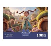 Full-Body Shot of A Cute Girl 1000 Pzas Corte Preciso Rompecabezas Braided Hair Girl Familia Jigsaw Decoración Adultos 70x50cm/1000pcs