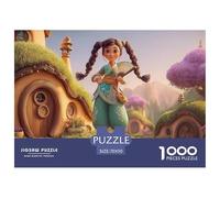 Full-Body Shot of A Cute Girl 1000 Pzas Corte Preciso Rompecabezas Braided Hair Girl Vibrante Jigsaw Regalo Niños 70x50cm/1000pcs