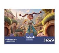Full-Body Shot of A Cute Girl 1000 Pzas Papel Premium Rompecabezas Braided Hair Girl Alivio Estrés Jigsaw Regalo Amigos 38x26cm/1000pcs