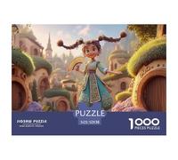 Full-Body Shot of A Cute Girl 1000 Pzas Papel Premium Rompecabezas Braided Hair Girl Meditativo Jigsaw Regalo Niños 52x38cm/1000pcs