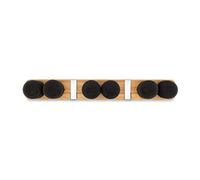 Full Circle Organizador de Escobas y Fregonas para Pared | Soporte Colgante con 3 Pinzas de Espuma y 2 Ganchos Retráctiles | Ideal para Cocina, Armario y Garaje | Bambú y Materiales Reciclados