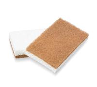 Full Circle In A Nutshell Walnut Scrubber Sponges, Non-Scratch, Set of 2, Celulosa, Amarillo, Conjunto De 2