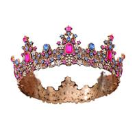 Full Circle Seven-Color Diamond - Princess Crown For Pageants & Bridal, One Size, Madera de agar, Sin gemas.