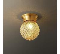 Full Copper Ceiling Lamp Glass Brass Chandelier Corridor Balcony Bedroom Lamps and Lanterns,Pendant Ceiling Light
