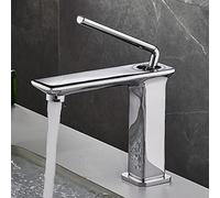 Full Copper countertop Basin washbasin Faucet Bathroom Black Brushed Gold Long spout High Extended Faucet, Silver Low Model