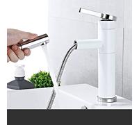 Full Copper Telescopic Hot and Cold Wash Basin, Toilet countertop Basin, Bathroom Basin, washbasin, Pull-out Faucet, Silver Short Pull-out (rotatable)