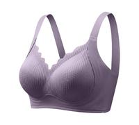 Full Coverage Bra for Optimal Support Wireless, Comfortable, Ideal for Everyday Use as T-Shirt or Lingerie, Pink, 3XL(Purple,M)