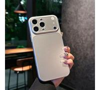 Full-Coverage Frosted Anti-Drop Case for iPhone 17 Pro MAX, Electroplated Ultra-Thin Matte Phone Case with Lens Protector for iPhone 17 16 15 14 ProMax (Silver,14pro)