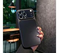 Full-Coverage Frosted Anti-Drop Case for iPhone 17 Pro MAX, Electroplated Ultra-Thin Matte Phone Case with Lens Protector for iPhone 17 16 15 14 ProMax (Black,15pro)