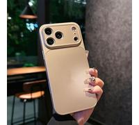 Full-Coverage Frosted Anti-Drop Case for iPhone 17 Pro MAX, Electroplated Ultra-Thin Matte Phone Case with Lens Protector for iPhone 17 16 15 14 ProMax (Gold,16)