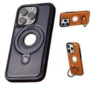 Full-Coverage Shockproof Leather Magnetic Stand Phone Case, Luxury Leather for iPhone Case, for iPhone 12/13/14/15/16 Plus Pro MAX Case (For iPhone14Pro,Blue)