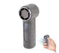 Full Diamond - Ventilador turbo portátil de mano, mini ventilador de mano de diamante, portátil recargable con pantalla digital, ventiladores USB para viajes, camping, exteriores, hogar