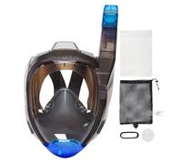 Full Face Snorkel, Anti-Fog Diving Shield, 180° Panoramic View, Anti-Leak Design, Comfortable Silicone Fit, Snorkeling Swimming Use, 13.94 Inches, Orange Blue, 1 Set