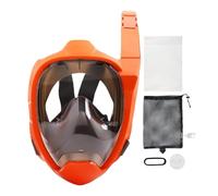 Full Face Snorkel Masks, Anti-Fog Diving Gear, 180° Panoramic View Shield, Leak-Proof Dry Top System, Comfortable Breathable Design, Ideal para mujeres, hombres, snorkeling, swimming, 35,4 cm, naranja