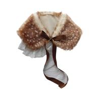 Full Finger Gloves Fake Collar Sweet Christmas Antlers Keep Warm Fluffy Earmuff Deer Cuffs Shawl(Yellow)