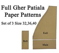 Full Gher Patiala Paper Cutting Patterns Set of 3 Size 32,36,40 Specially Design By Dileep Tailors And Boutique