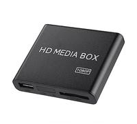 Full HD Mini Box Media Player 1080P Compatible con USB MMC RMVB MP3 AVI MKV, Gran Compatibilidad, Apariencia Hermosa, Interfaz de Salida de Video Enriquecida, Múltiples Idiomas OSD (Enchufe de la UE)