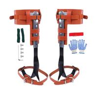 Full Leather Tree Climbing Spurs - Cowhide Tree Climbing Spikes | Height Adjustable Climbings Tool, Steel Anti-Slip Gaff For Logging, Fruit Picking, Hunting, Orchard Management, Observation, Gardening