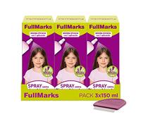 Full Marks Spray Antipiojos para Niños con Lendrera Metálica, Sin Pesticidas, Inoloro e Incoloro - Spray 3x150 ml