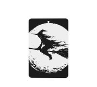 Full Moon - Ambientadores de coche con diseño de bruja volando en escoba, 4 tarjetas perfumadas colgantes, tarjetas perfumadas para coche, tabletas de aromaterapia