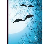 Full Moon Halloween Composition Notebook | Matte Cover | 7.5 x 9.25 in.: Dark Blue Nocturnal Forest with Bats and Moonlight - College Ruled Journal for October, School, or Spooky Season Writing