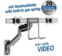 Full-motion bracket for 2 flat screens for flat screens 17? - 32?