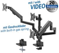 Full-motion desk bracket for 3 flat screens for flat screens 17? - 3